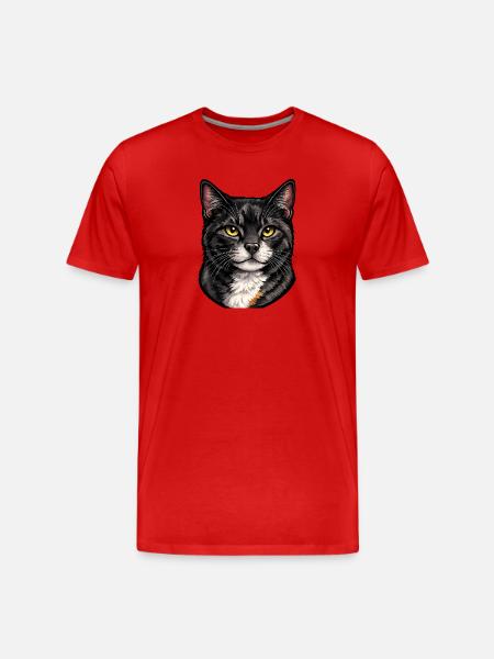 Cat portrait Goldaugen - Men's Premium Organic T-Shirt - red