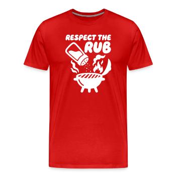 Respect the Rub BBQ Grill - Men's Premium Organic T-Shirt - red - Front - Damien (186cm)