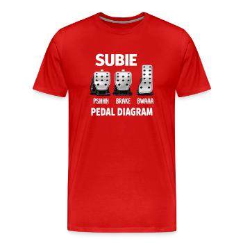 Subie Pedaldiagramm  - Männer Premium Bio T-Shirt - Rot - Vorne - Damien (186cm)
