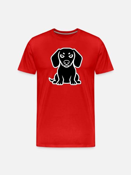 Dachshund Dog Sticker Icon - Men's Premium Organic T-Shirt - red
