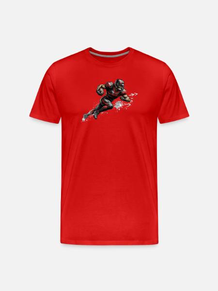 American Football Player Illustration - Men's Premium Organic T-Shirt - red