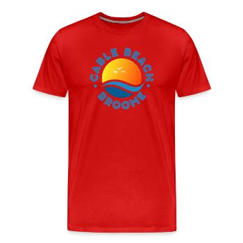Plage de Cable Broome Coucher de soleil - T-shirt bio Premium Homme - rouge - Devant - Damien (186cm)