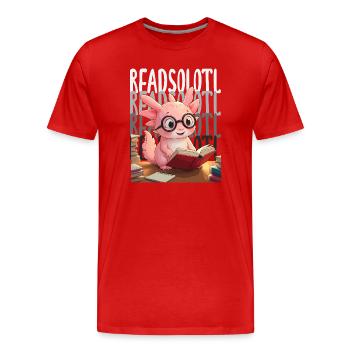 Mignon Axolotl Kawaii Amoureux des Axolotls - T-shirt bio Premium Homme - rouge - Devant - Damien (186cm)
