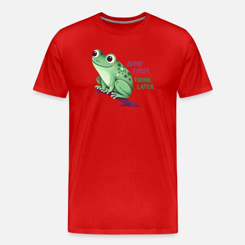 Grenouille avec citation - T-shirt bio Premium Homme - rouge