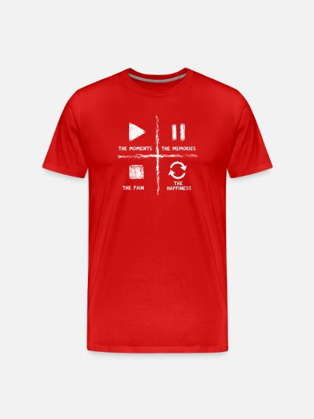 Mindfulness, Moments, Memories, Happiness - Men's Premium Organic T-Shirt - red
