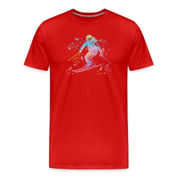 Alpine skiing Winter sports Nordic skiing - Men's Premium Organic T-Shirt - red - Front - Damien (186cm)