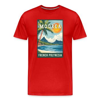 Erkunden Sie tropische Moorea in Französisch-Polynesien - Männer Premium Bio T-Shirt - Rot - Vorne - Damien (186cm)