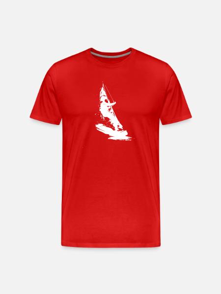 Windsurfer Drawing - Men's Premium Organic T-Shirt - red
