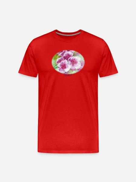 Grace - Vibrant Spring Blossom Ellipse - Men's Premium Organic T-Shirt - red
