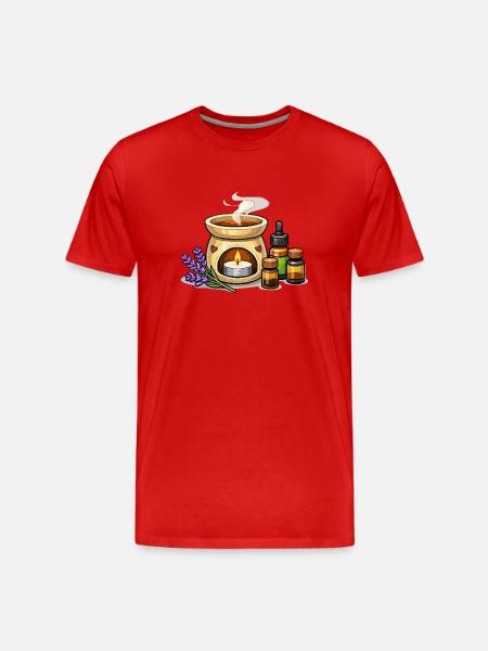 Lavender Scented Candle Warmer Set - Men's Premium Organic T-Shirt - red