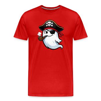 Pirate Fantôme avec la pipe - T-shirt bio Premium Homme - rouge - Devant - Damien (186cm)