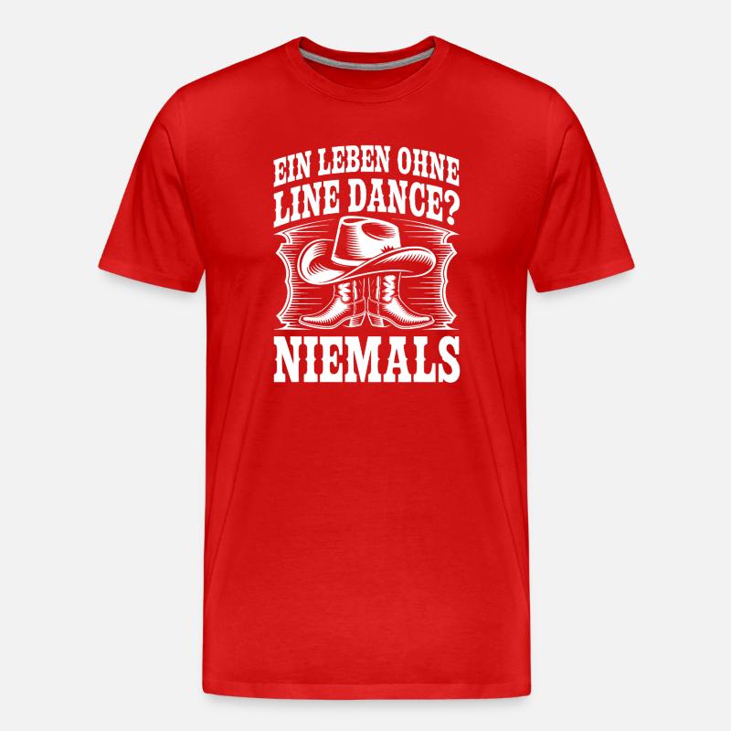 Niemals ohne Line Dance - Männer Premium Bio T-Shirt - Rot