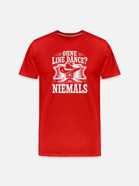 Ohne Line Dance Niemals - Männer Premium Bio T-Shirt - Rot