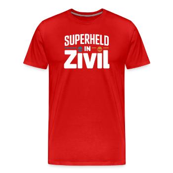 Superheld In Zivil Superhero Superhelden Kostüm - Männer Premium Bio T-Shirt - Rot - Vorne - Damien (186cm)