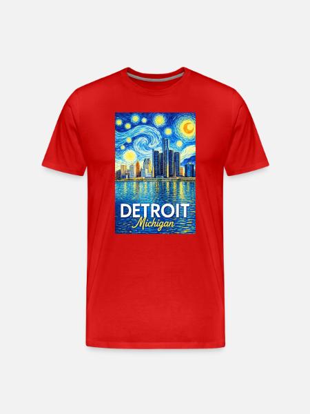 Detroit, Michigan - Men's Premium Organic T-Shirt - red