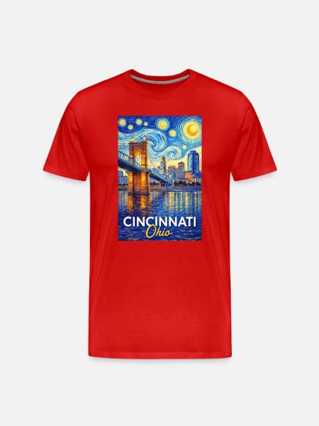 Cincinnati, Ohio - Men's Premium Organic T-Shirt - red