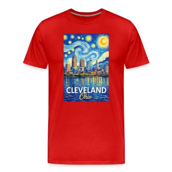 Cleveland, Ohio - T-shirt bio Premium Homme - rouge - Devant - Damien (186cm)