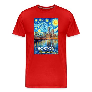 Boston, Massachusetts - Männer Premium Bio T-Shirt - Rot - Vorne - Damien (186cm)