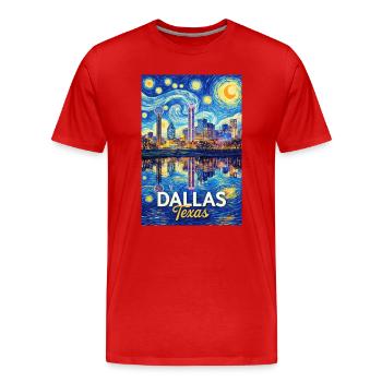 Dallas, Texas - Männer Premium Bio T-Shirt - Rot - Vorne - Damien (186cm)