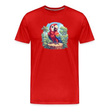 Aras Ara - Männer Premium Bio T-Shirt - Rot - Vorne - Damien (186cm)