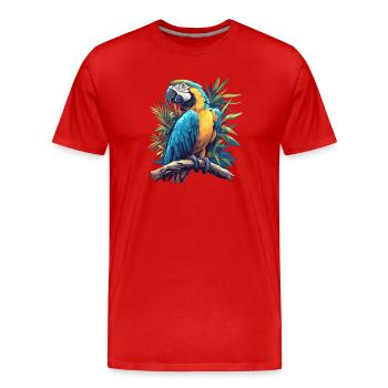 Aras Ara - Männer Premium Bio T-Shirt - Rot - Vorne - Damien (186cm)