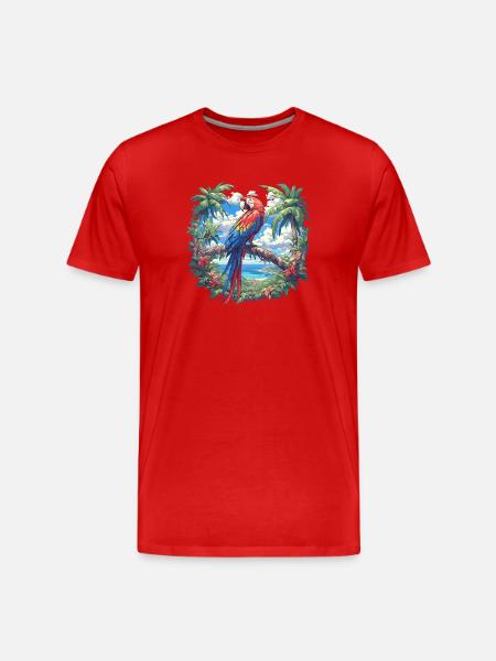 Macaw's Era - Men's Premium Organic T-Shirt - red