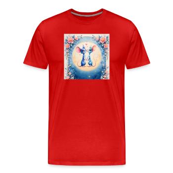 Blue mice in love - Men's Premium Organic T-Shirt - red - Front - Damien (186cm)