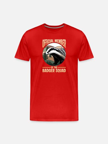 Funny Animal Badger - Men's Premium Organic T-Shirt - red