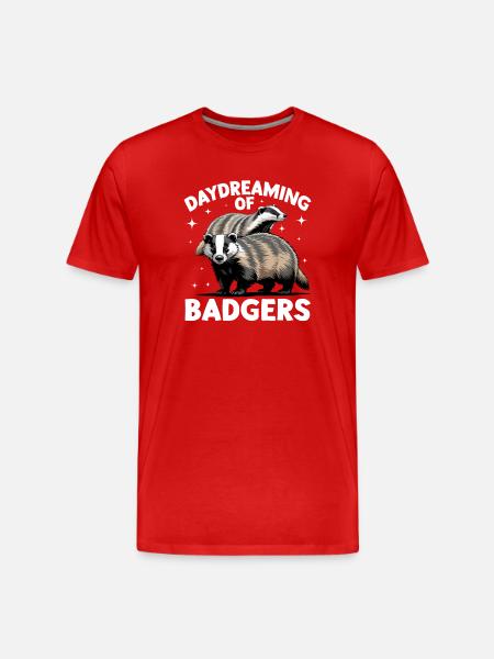 Funny Animal Badger - Men's Premium Organic T-Shirt - red