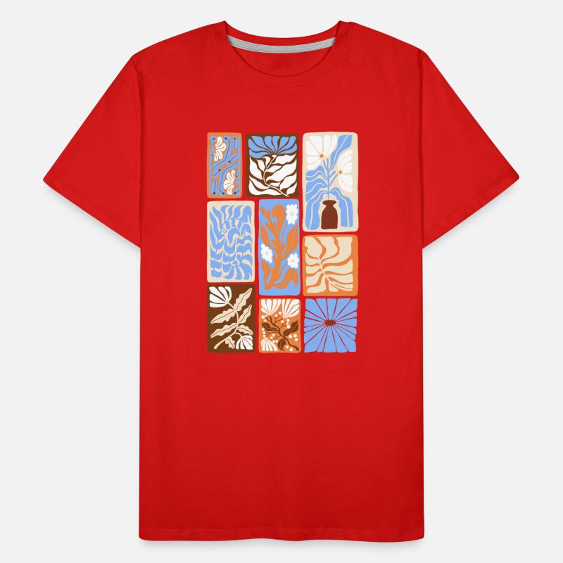 Abstract Botanical Patterns Men's Premium Organic T-Shirt