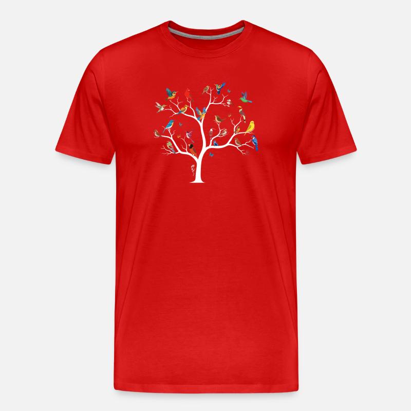 Bird Watching Birding Bird Watcher Vogel-Nerd - Männer Premium Bio T-Shirt - Rot