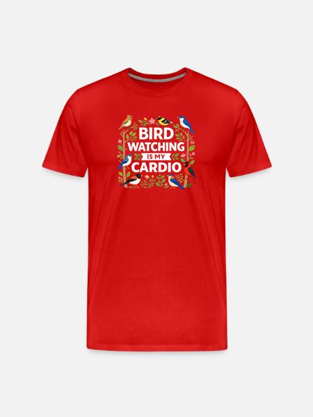 Observation des oiseaux Ornithologue Nerd - T-shirt bio Premium Homme - rouge