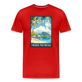 Erleben Sie tropische Moorea in Französisch-Polynesien - Männer Premium Bio T-Shirt - Rot - Vorne - Damien (186cm)