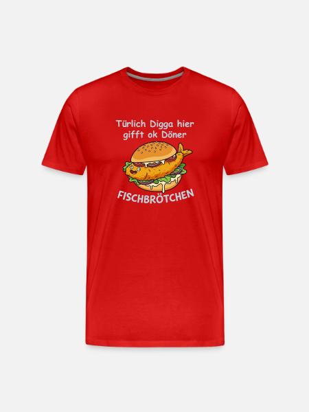 Freches Fischbrötchen Nordsee Humor - Männer Premium Bio T-Shirt - Rot