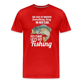 Angeler lustiger Spruch Angeln - Männer Premium Bio T-Shirt - Rot - Vorne - Damien (186cm)