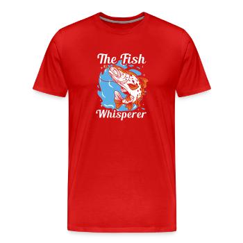 The Fish Whisperer – Funny Angler Saying - Men's Premium Organic T-Shirt - red - Front - Damien (186cm)