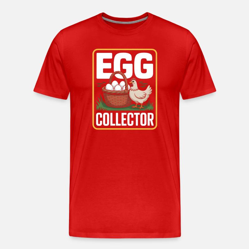 Eggs Collector Hühnerhalter Huhn - Männer Premium Bio T-Shirt - Rot