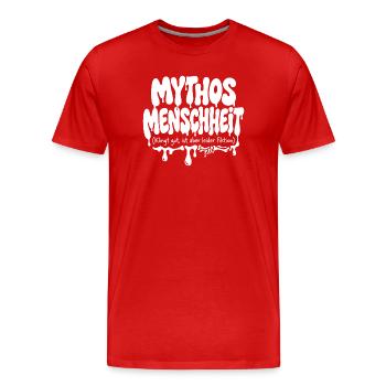 Mythos Menschheit Fiktion - Männer Premium Bio T-Shirt - Rot - Vorne - Damien (186cm)