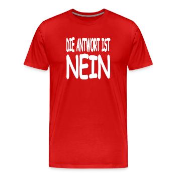 Nein - Männer Premium Bio T-Shirt - Rot - Vorne - Damien (186cm)