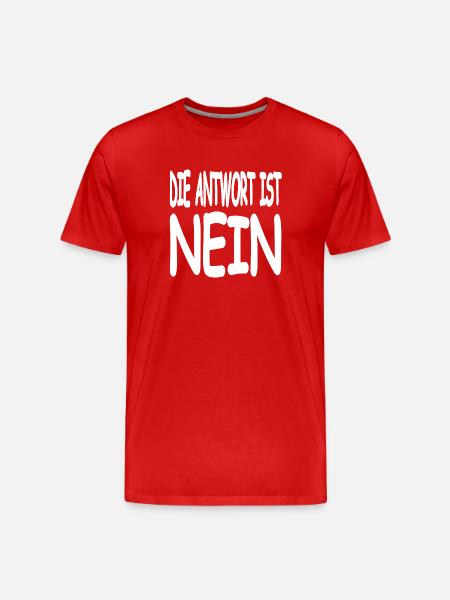 Nein - Männer Premium Bio T-Shirt - Rot