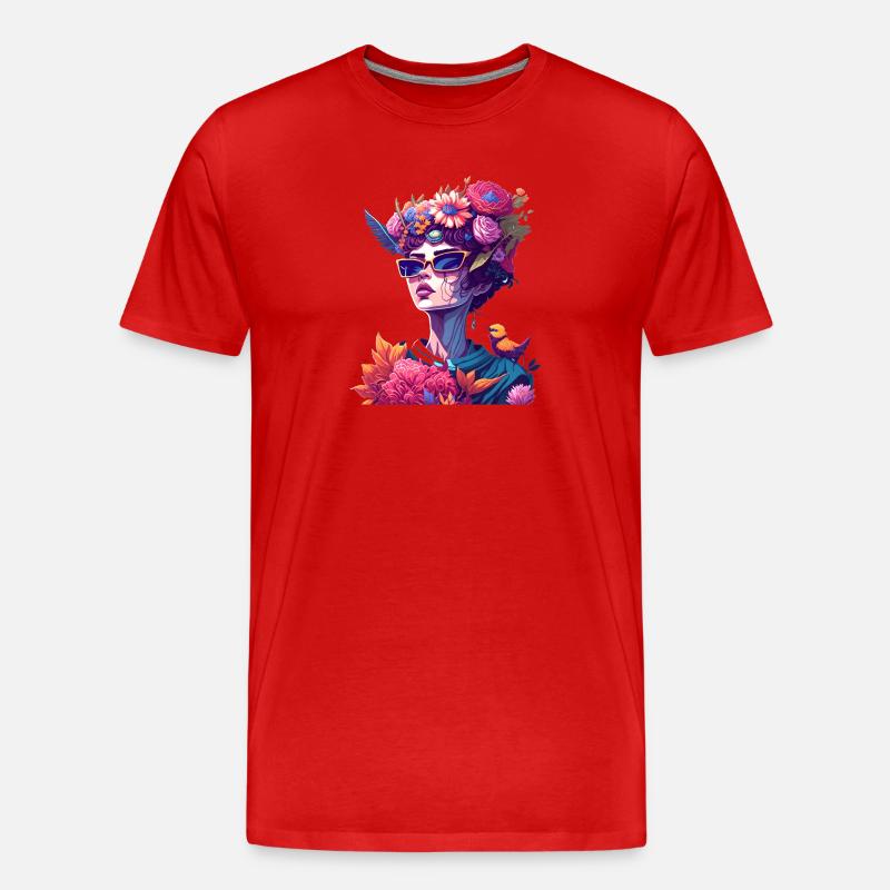 Blütenkönigin in Neon - Männer Premium Bio T-Shirt - Rot