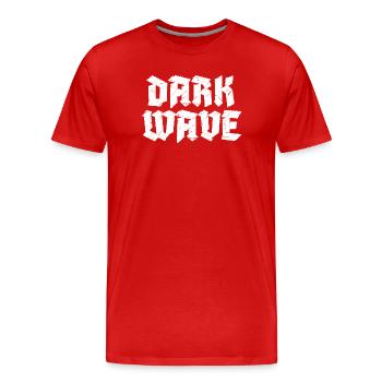 Dark-Wave-Typografie-Logodesign - Männer Premium Bio T-Shirt - Rot - Vorne - Damien (186cm)