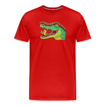 Kroko und Vogel: Everything is Hunky-Dory! - Männer Premium Bio T-Shirt - Rot - Vorne - Damien (186cm)