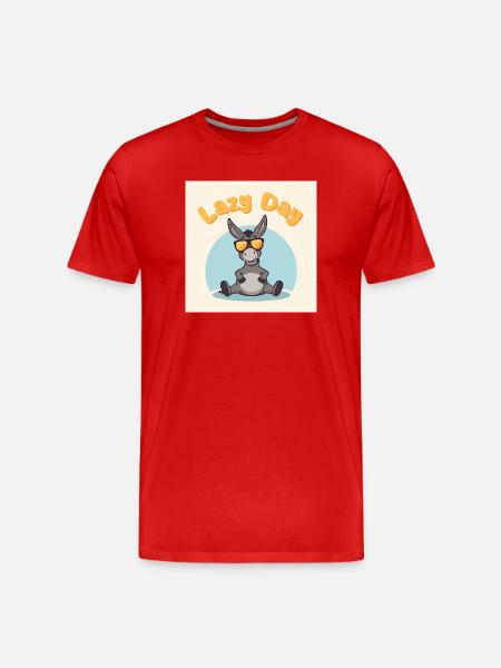 Sloth Day - Donkey Relax - Men's Premium Organic T-Shirt - red