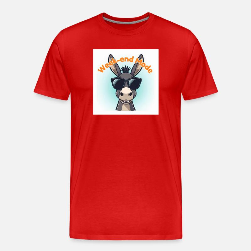Esel-Wochenend-Mode - Männer Premium Bio T-Shirt - Rot