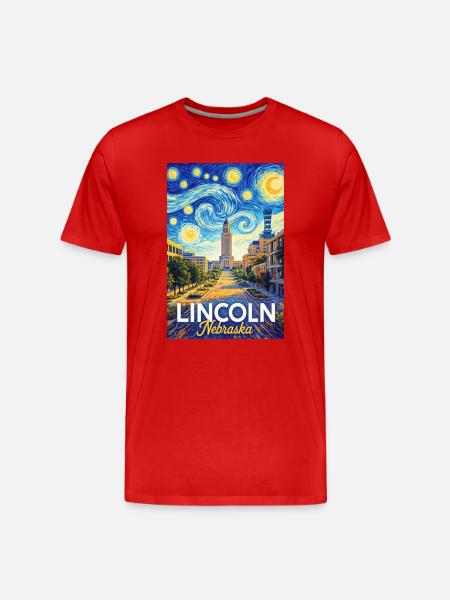 Lincoln, Nebraska - Men's Premium Organic T-Shirt - red