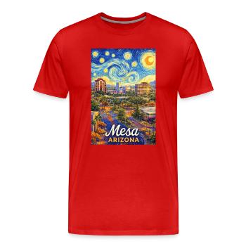 Mesa, Arizona - T-shirt bio Premium Homme - rouge - Devant - Damien (186cm)