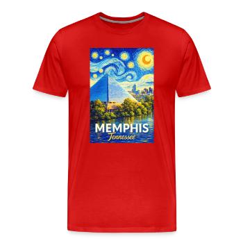 Memphis Tennessee - Men's Premium Organic T-Shirt - red - Front - Damien (186cm)