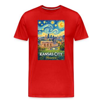 Kansas City, Missouri - T-shirt bio Premium Homme - rouge - Devant - Damien (186cm)