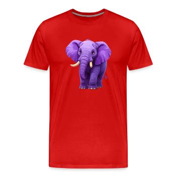 purple elephant - Men's Premium Organic T-Shirt - red - Front - Damien (186cm)